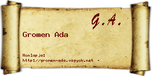 Gromen Ada névjegykártya